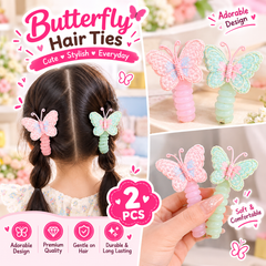 2PCs- Premium Butterfly Hair Ties(Any Color)