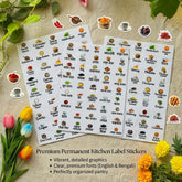 (Combo Bangla+English)- Permanent Kitchen Label Sticker