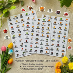 (Combo Bangla+English)- Permanent Kitchen Label Sticker