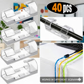 40 Pcs Self-Adhesive Transparent Cable Clip