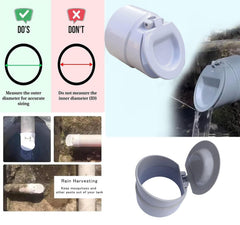 2PCs- PVC Drain Backflow Pipe Cap(4 Inch / 110mm)