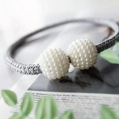 Silver (সিলভার) Luxury Magnetic Curtain Tie Backs (2 পিস সেট)