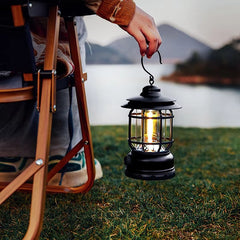Rechargeable Retro Camping Lamp (Black Color)