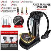 Portable Foot Pump with Pressure Gauge