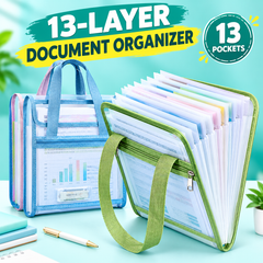 1PCs- 13-Layer Document Organizer (Any Color)