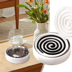 Fireproof Creative Sandalwood Coil Holder Box With Cover Lid