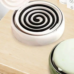 Fireproof Creative Sandalwood Coil Holder Box With Cover Lid
