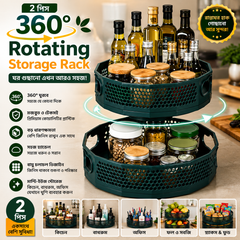 2PCs- 360° Rotating Storage Rack(Any Color)