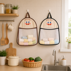 2pcs Nice Day Wall Hanging Storage Bag | Mesh Clothes & Toy Organizer