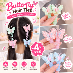 4PCs- Premium Butterfly Hair Ties(Any Color)