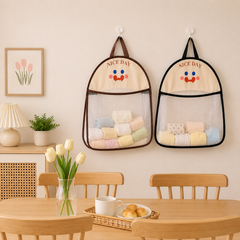 2pcs Nice Day Wall Hanging Storage Bag | Mesh Clothes & Toy Organizer