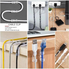 40 Pcs Self-Adhesive Transparent Cable Clip