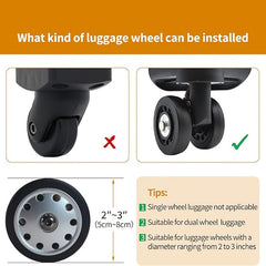 8Pcs Silicone Luggage Wheel Covers