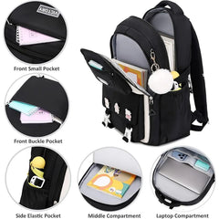 Luxury-Style Waterproof School Bag -[Black]