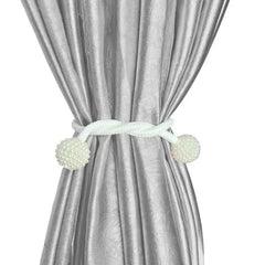 White (সাদা) Luxury Magnetic Curtain Tie Backs (2 পিস সেট)