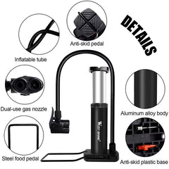 Portable Foot Pump with Pressure Gauge