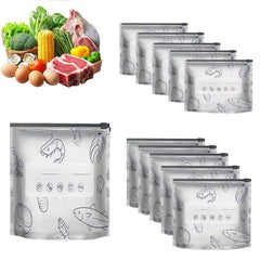 10PCs- High-Quality Food-Grade Aluminium Foil Freezer Bags