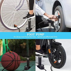 Portable Foot Pump with Pressure Gauge
